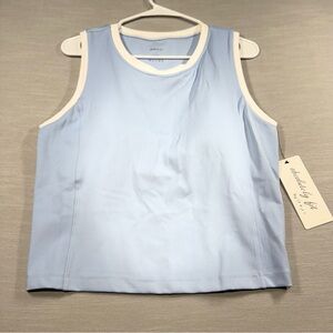 Absolutely Fit Women’s XL Tank Top With Padded Bra Light Blue Active Wear NWT